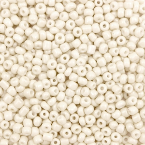 Glass seed beads 2mm pristine beige, 10 grams